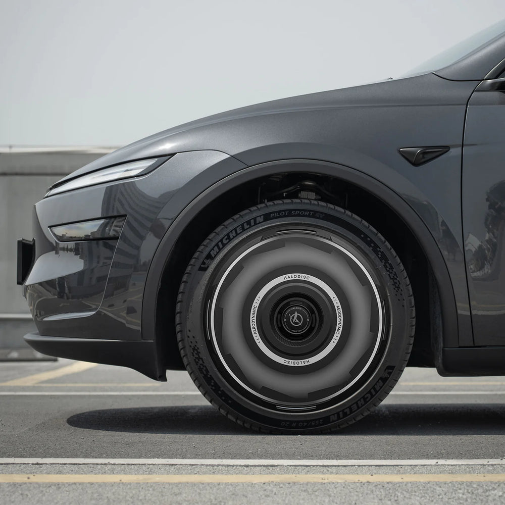 HALODISC 2 Gear (Black) | Set of 4 Wheel Covers for Tesla  Model 3 & Model Y 19" Crossflow Wheel