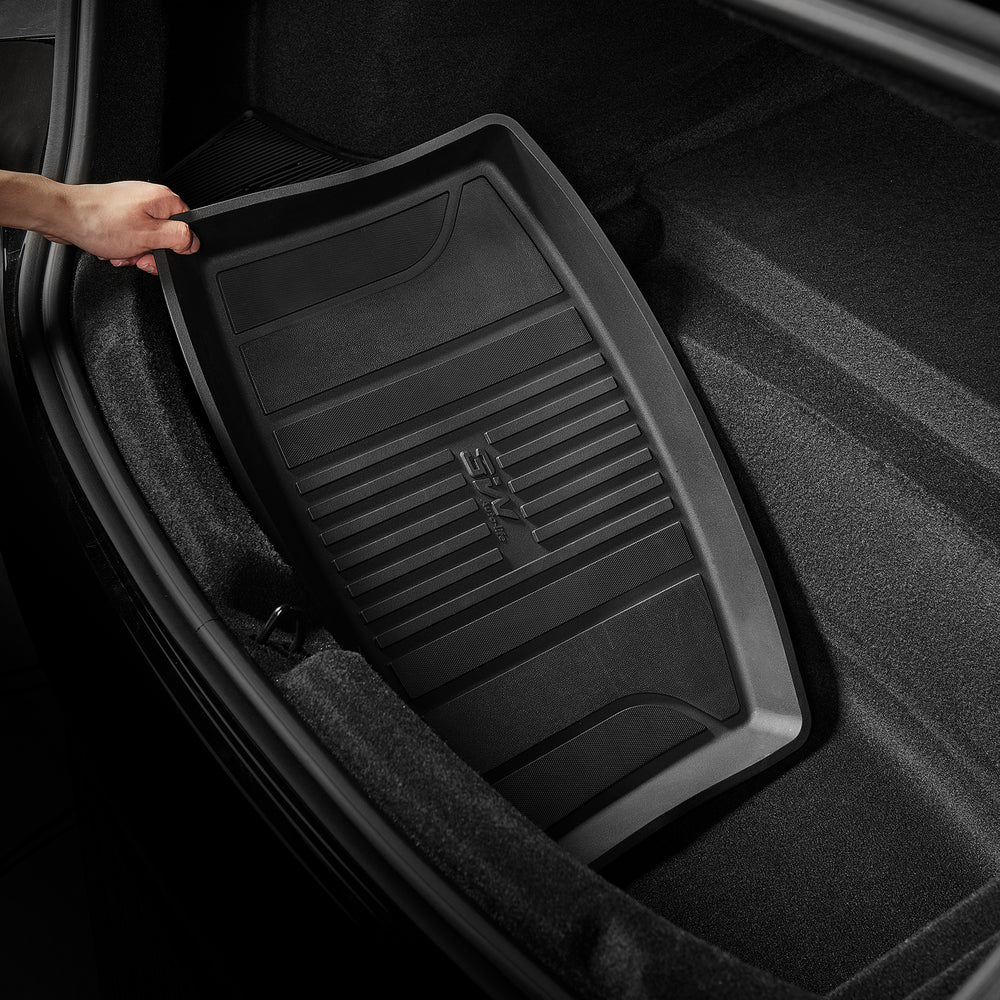 3W TESLA 2024-2026 Model 3 Highland Double Layer Injected Molded TPE Odorless Cargo Liners Floor Mats - 1 SET (6 PCS)