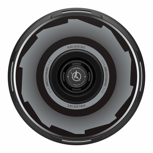 HALODISC 2 Gear (Black) | Set of 4 Wheel Covers for Tesla Model Y, Model Y L and Model 3 19" Crossflow Wheel