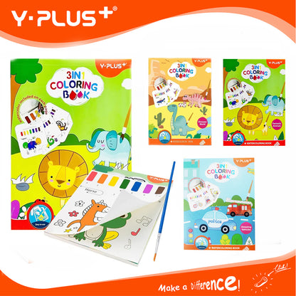 Y-Plus+ 3 in 1 Water Coloring Book