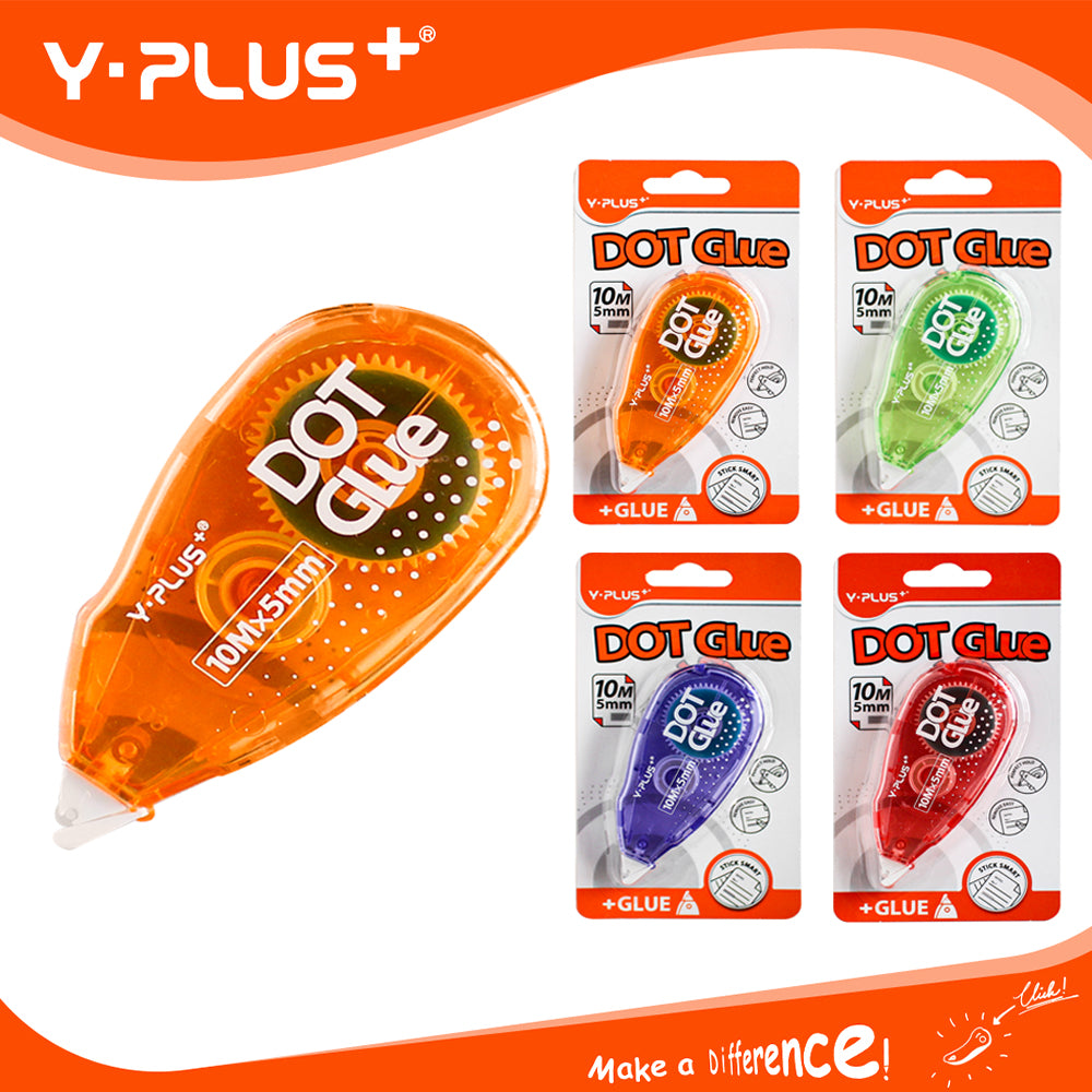 Y-Plus+ Dot Glue Double Sided Adhesive Tape Roller