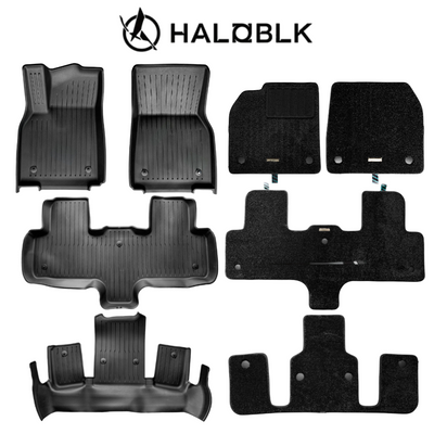 HALOBLK Tesla 2026-2027 Model YL Waterproof TPE Odorless Cargo Liners Double Layer Floor Mats - 1 SET (4PCS)