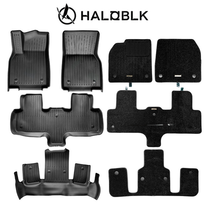 HALOBLK Tesla 2026-2027 Model YL Waterproof TPE Odorless Cargo Liners Double Layer Floor Mats - 1 SET (4PCS)