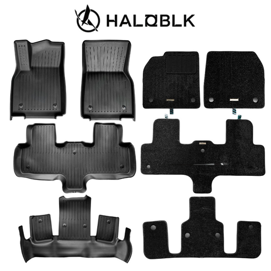 HALOBLK Tesla 2026-2027 Model YL Waterproof TPE Odorless Cargo Liners Double Layer Floor Mats - 1 SET (4PCS)