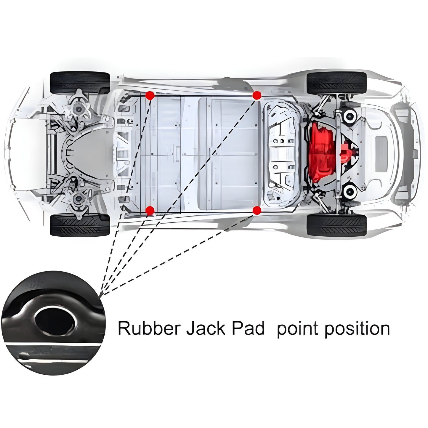 TESLA Model Y | Model YL | Model 3 Jack Lifting Rubber Pad Adapter with Storage Bag - 1 SET (4PCS)