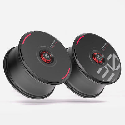 Pre-order (30 Days) HALODISC 2 Custom Numbers - Black | Set of 4 19" Wheel Covers for Tesla Model Y, Model Y L and Model 3