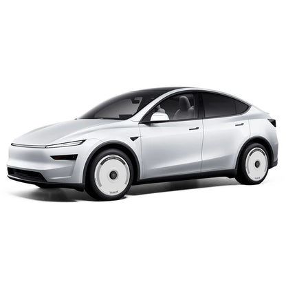 HALODISC 2 Silver Track (White) | Set of 4 Wheel Covers for Tesla  Model 3 & Model Y 19" Crossflow Wheel