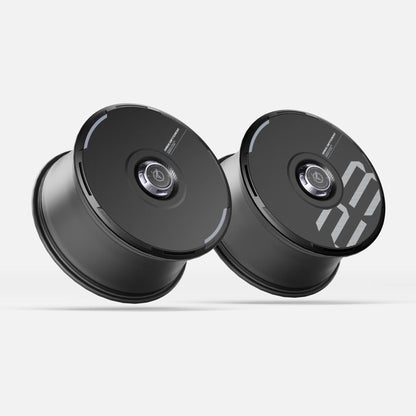 Pre-order (30 Days) HALODISC 2 Custom Numbers - Black | Set of 4 19" Wheel Covers for Tesla Model Y & Model 3