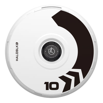 HALOBLK HALODISC 2 ARROW 19" | Set of 4 Wheel Covers for Tesla Model 3 and Model Y /YL- White (Black Halodisc Cap)