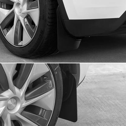 3W Tesla 2025-2027 Model Y Soft TPE Front and Rear Fender Mud Flaps - 1 SET (4PCS)