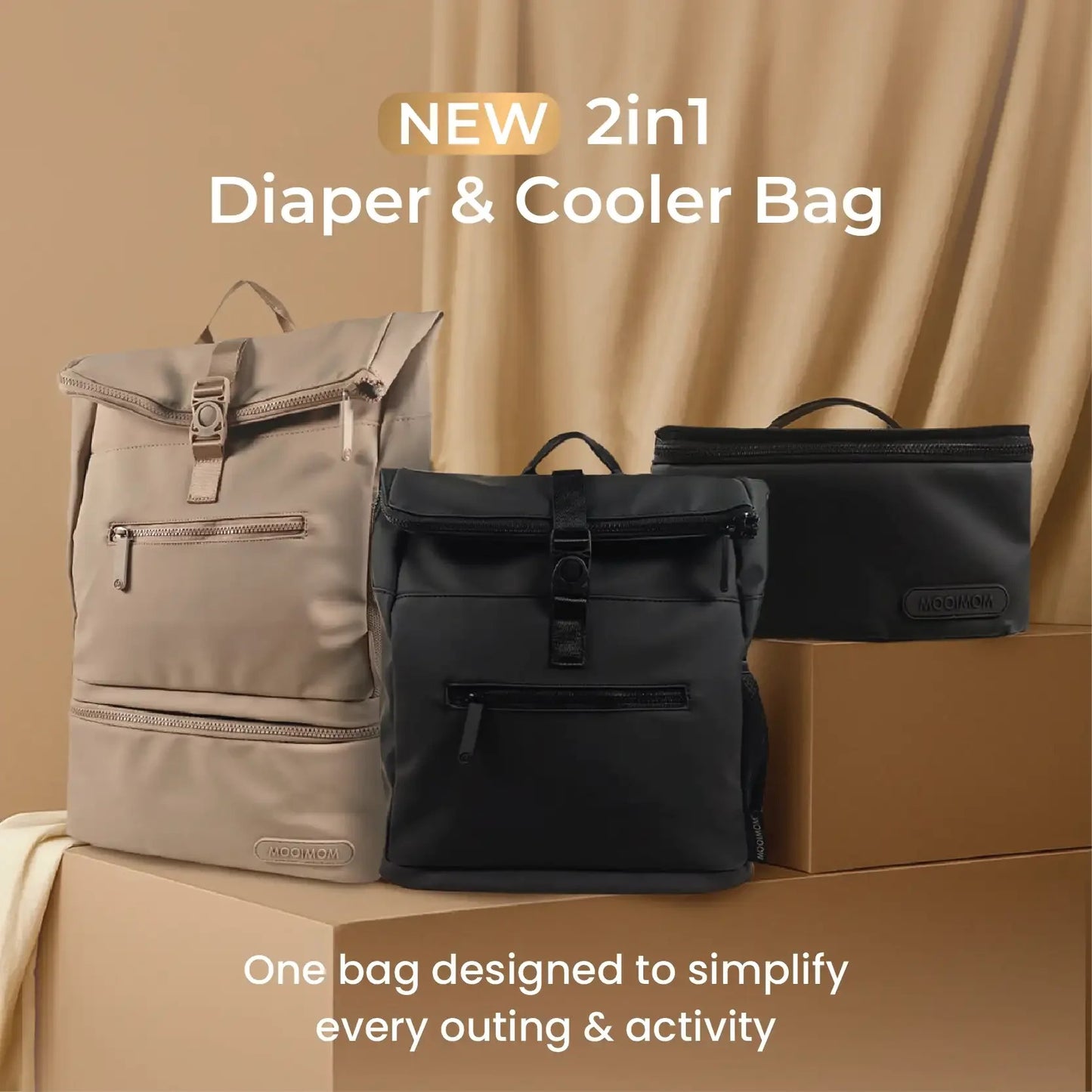 MOOIMOM On-the-Go Diaper & Cooler Bag