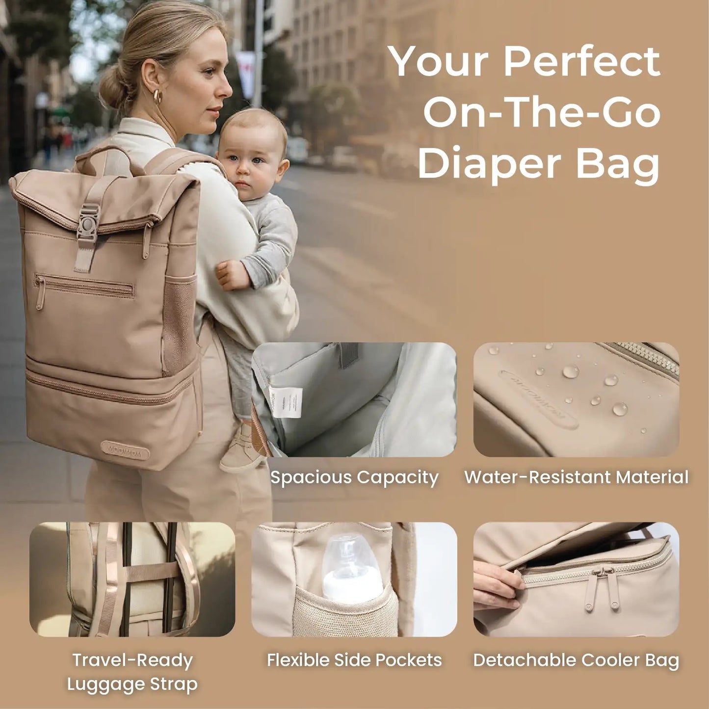 MOOIMOM On-the-Go Diaper & Cooler Bag