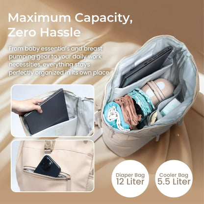 MOOIMOM On-the-Go Diaper & Cooler Bag