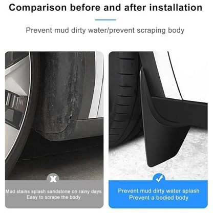 TESLA 2025-2026 Model Y Juniper Front and rear Small Soft TPE Mud Flap Splash Guard