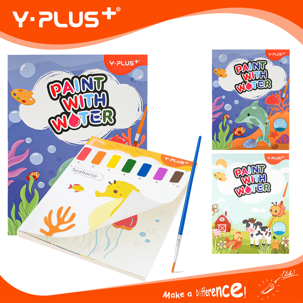 Y-Plus+ Paint with Water Coloring Book