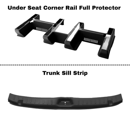 TESLA 2025 Model Y Juniper TPE Interior Upper and Under Guard Board / C-Pillar Guard /Front and Rear Threshold Strip/ Anti-Kick Mat and Scratch Plate / Under Seat Protector / Trunk Sill / Cargo Liners Mats - 9 SETS