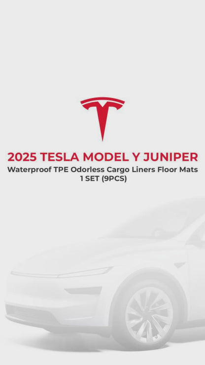 2025 TESLA Model Y Juniper Waterproof TPE Odorless Cargo Liners Floor Mats - 1 SET (10PCS)