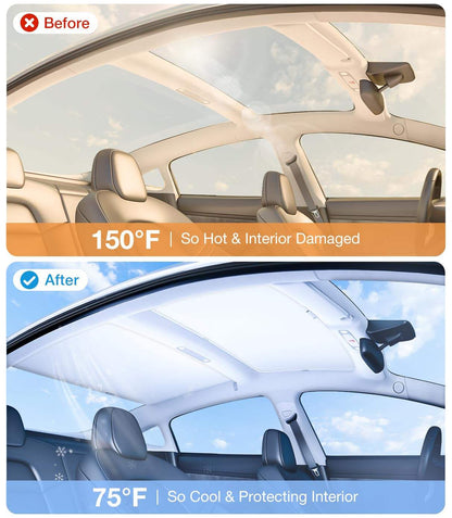 TESLA 2025 Model 3 Retractable Manual Glass Roof UV Protection Sunshades