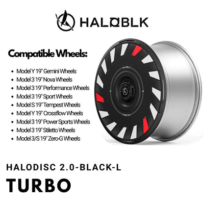 HALODISC 2 Turbo | Set of 4 Wheel Covers for Tesla Model 3 & Model Y 19" Crossflow Wheel