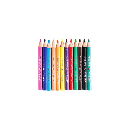 Y-Plus+ WE-TRI Wood Free Color Pencil Short Rod 12 Colors