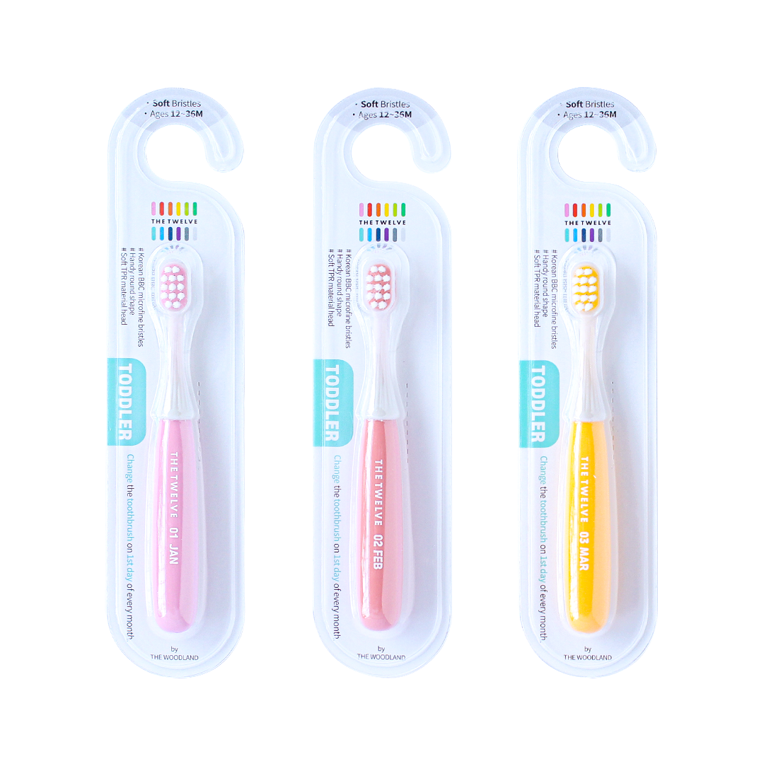 The Twelve Toddler Toothbrush in Pastel Color 12 pcs (1-3 years old)