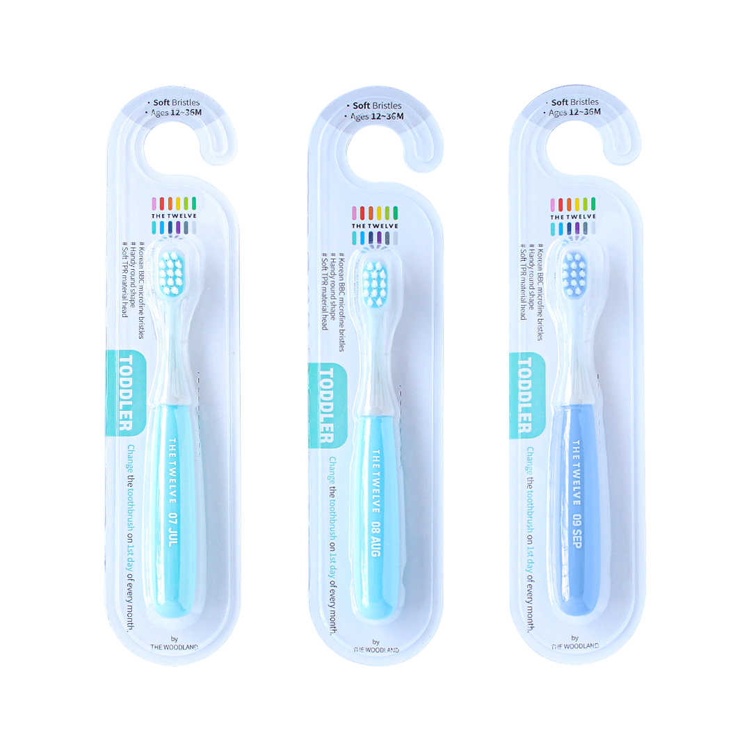 The Twelve Toddler Toothbrush in Pastel Color 12 pcs (1-3 years old)