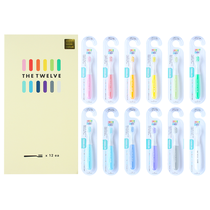 The Twelve Toddler Toothbrush in Pastel Color 12 pcs (1-3 years old)